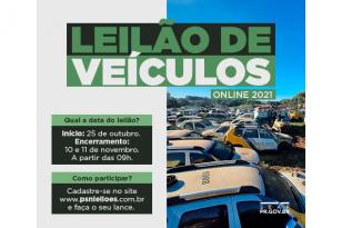 Leilão de veículos e sucatas oferta mais de 320 itens até 11 de novembro