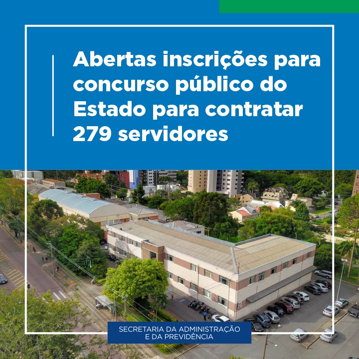 Abertas inscrições para concurso público do Estado para contratar 279 servidores