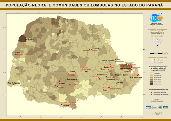 MAPA DA POPULAÇÃO NEGRA PARANÁ