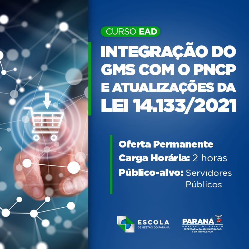 Capa curso Integração do GMS com o PNCP e Atualizações da Lei 14.133/2021