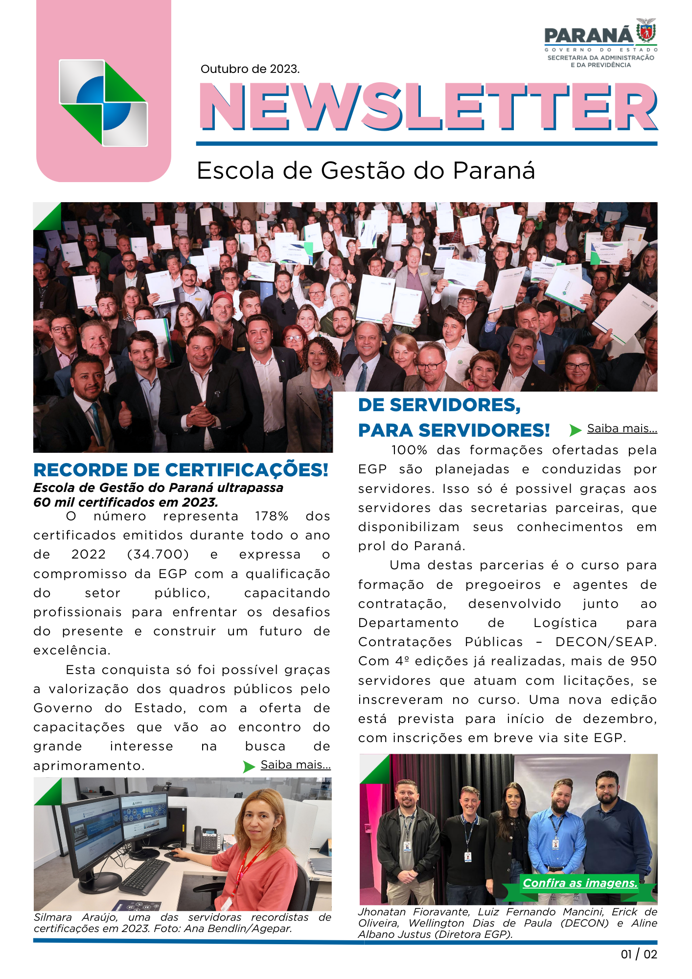 newsletter da Escola de Gestão - Edição de outubro 