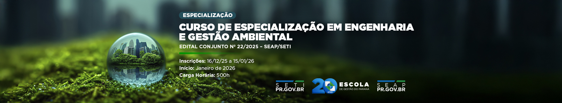 Especialização em Engenharia e Gestão Ambiental