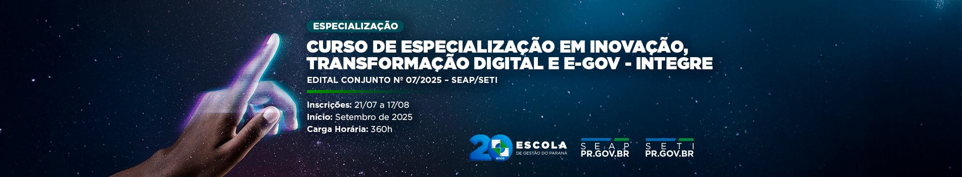 Especialização em Inovação, Transformação Digital e e-GOV