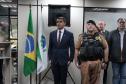 A Direita Tenente Coronel Sérgio Comandante do 1 CRPM a esquerda Tenente Coronel Tordoro Secretario Chefe da Casa Militar.