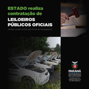 Estado contrata leiloeiros oficiais