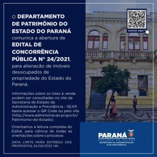 Alienação de imóveis desocupados de propriedade do Estado do Paraná.