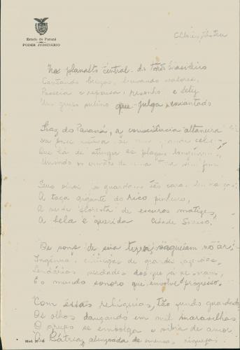 Aqui está a imagem contendo os manuscritos originais da escritora Chloris Casagrande Justen, preservados com todo o seu charme histórico. Os detalhes capturam a elegância de sua caligrafia e a importância de sua obra.