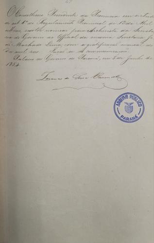 Nomeação do Primeiro Arquivista do Paraná.