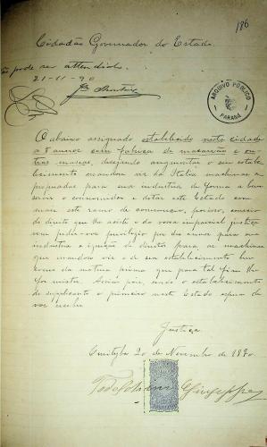 Requerimento para abertura de empresa, encontra-se na AP 913 p. 186