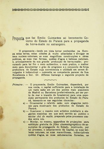 Propaganda da Herva-Matte, encontra-se na PI041 - cx. 5, vol. 1, pg. 46