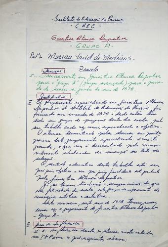 Documento 4 – Ginástica Rítmica e Desenvolvimento Motor Descreve um projeto de ginástica adaptada para alunos com deficiências motoras no Instituto de Educação do Paraná, com exercícios específicos para melhorar coordenação, equilíbrio e autonomia motora.
