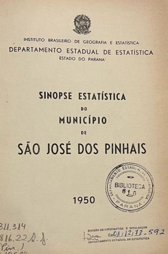 Sinopse estatística do município de São José dos pinhais (1950)
