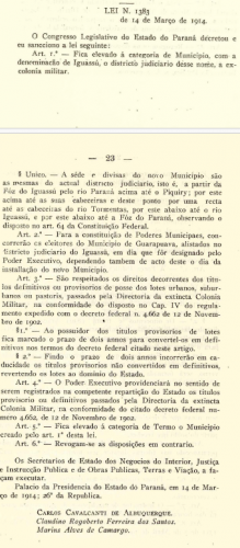 Lei N° 1383 de 1914.