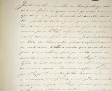 documento datado de 2 de abril de 1865 relata a solicitação de um pai para a dispensa do serviço militar de seu filho, em pleno contexto da Guerra do Paraguai. O pai, de mais de 60 anos, dependia exclusivamente do cuidado de seu filho, sendo este o único responsável por ele e sua esposa, que também tinha mais de 60 anos.