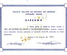 Documento referente à Operação Praias, de 1972, vemos a participação da Secretaria da Saúde e do Bem-Estar Social em iniciativas que incentivavam a prática de esportes, atividades físicas,  promovendo um aumento na qualidade de vida e contribuindo para a longevidade da população.