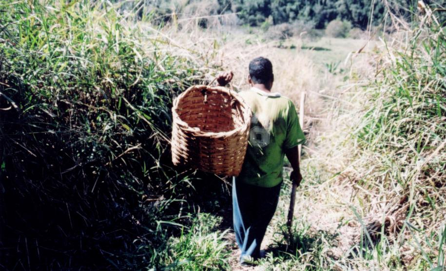 Cesto feito na comunidade