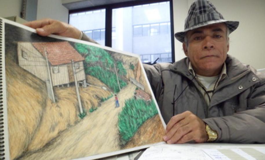 José Waldomiro Teixeira, o Miro, é auxiliar administrativo na Secretaria de Estado da Administração e da Previdência. Exposição ficará aberta até o início do próximo ano